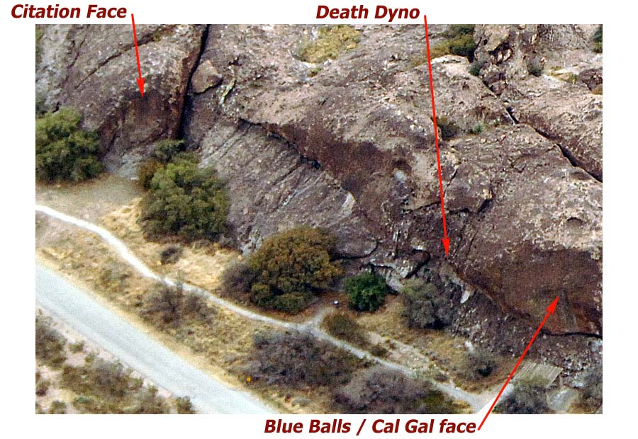 Aerial Photo of Ranger Station Rocks to Cal Gal area